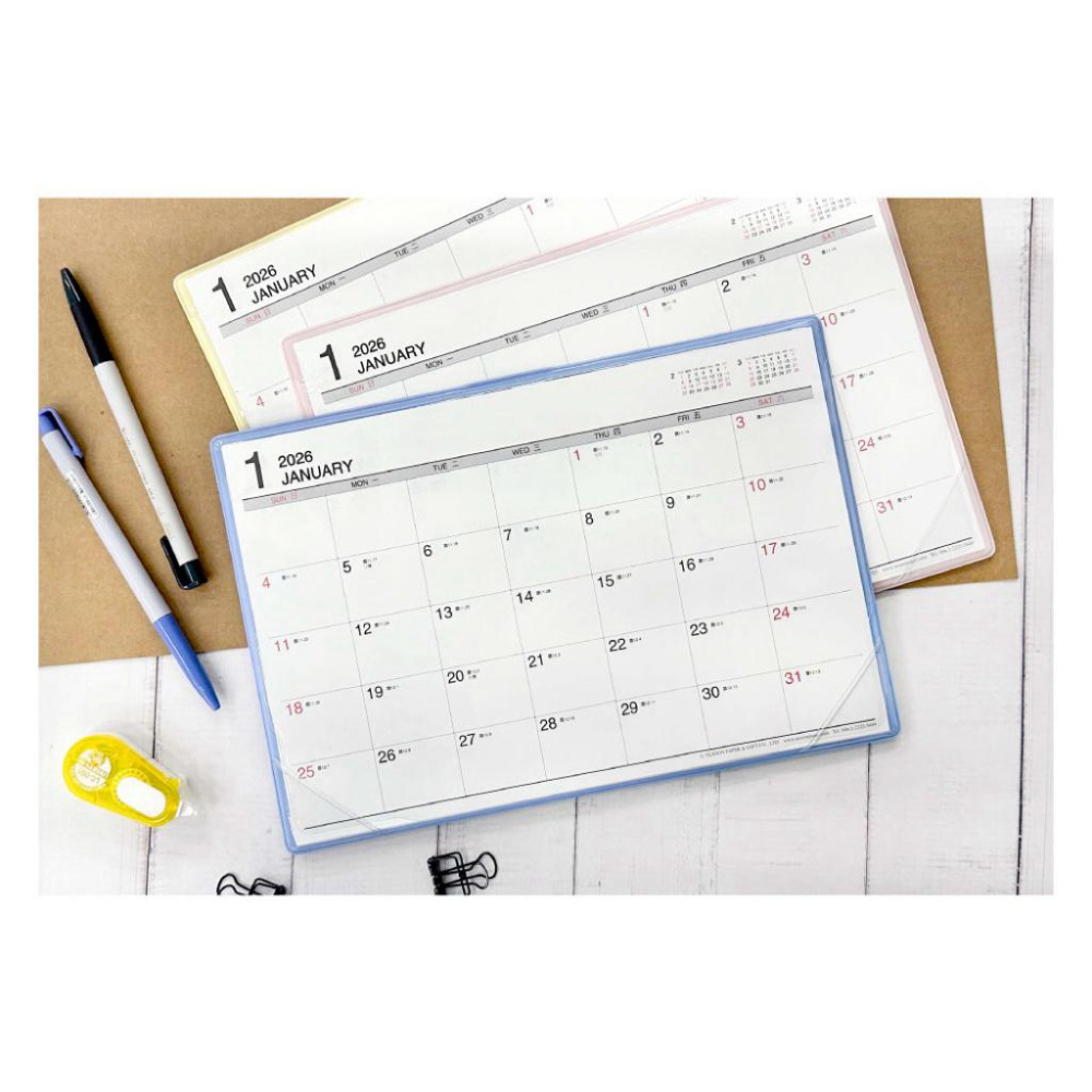 現貨正版 2026年 超值18開桌曆(附墊) B5桌墊月曆 年曆 行事曆 YM2618D 年度計劃 旅遊行程 排班表-細節圖2