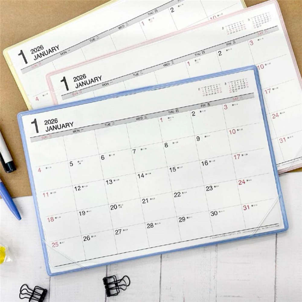 現貨正版 2026年 超值18開桌曆(附墊) B5桌墊月曆 年曆 行事曆 YM2618D 年度計劃 旅遊行程 排班表-細節圖8
