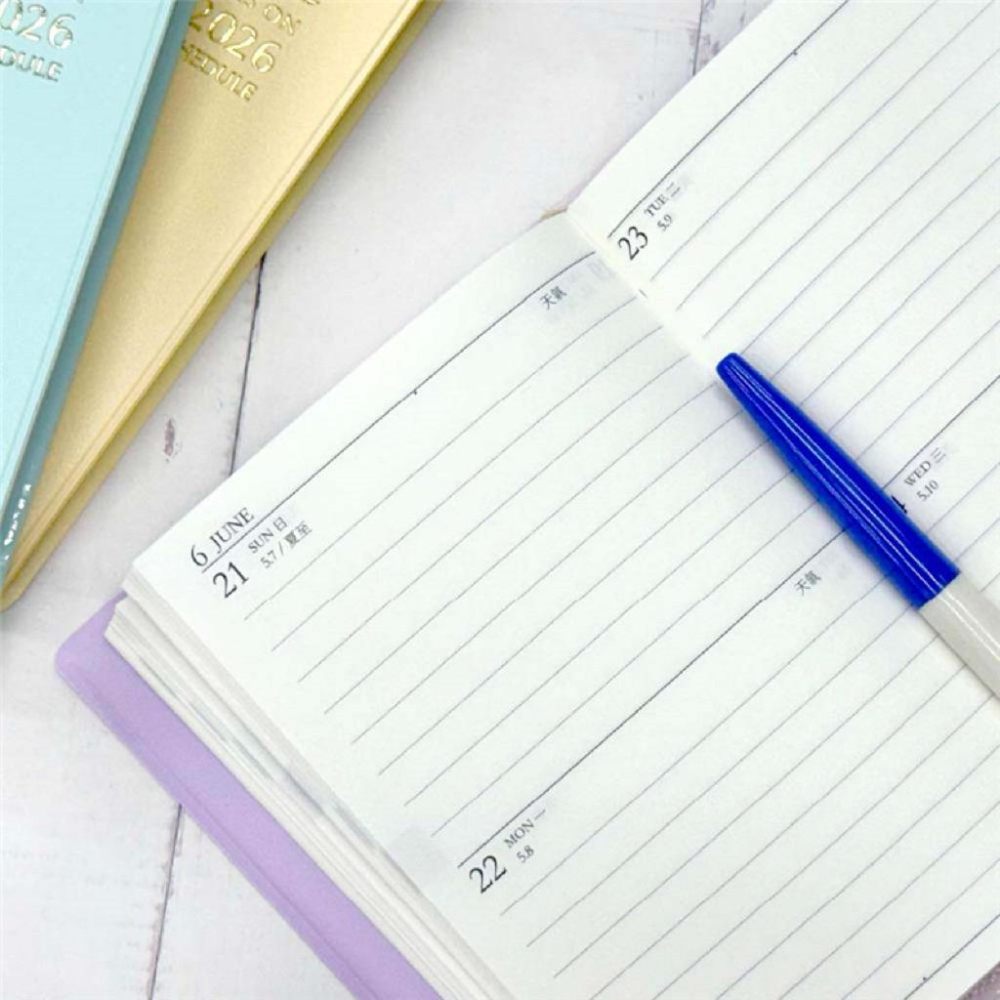 現貨正版 2026年 64K雙日誌 兩天一頁 工商日誌 效率手冊 手帳 YD2664 年度計劃 學習規劃 旅遊規劃-細節圖3