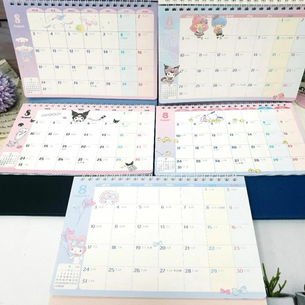 現貨正版 2026年 三麗鷗 三角桌曆 酷洛米 B6桌曆 雙子星 帕恰狗 美樂蒂 kitty行事曆 行程備忘錄 台灣節日-細節圖3