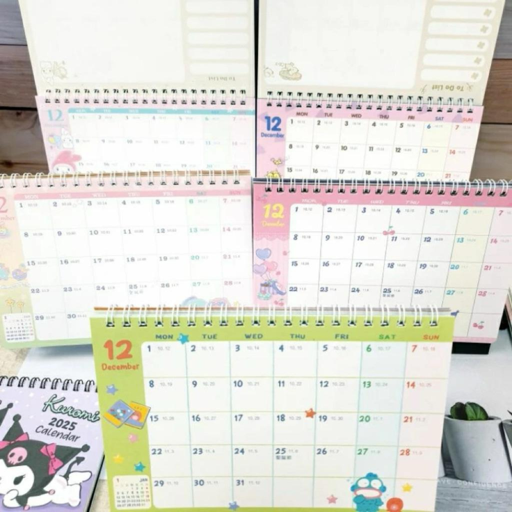 現貨正版 2026年 三麗鷗 三角桌曆 酷洛米 B6桌曆 雙子星 帕恰狗 美樂蒂 kitty行事曆 行程備忘錄 台灣節日-細節圖6