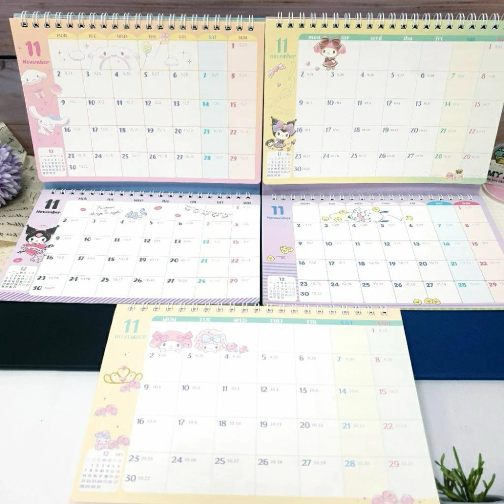 現貨正版 2026年 三麗鷗 三角桌曆 酷洛米 B6桌曆 雙子星 帕恰狗 美樂蒂 kitty行事曆 行程備忘錄 台灣節日-細節圖8