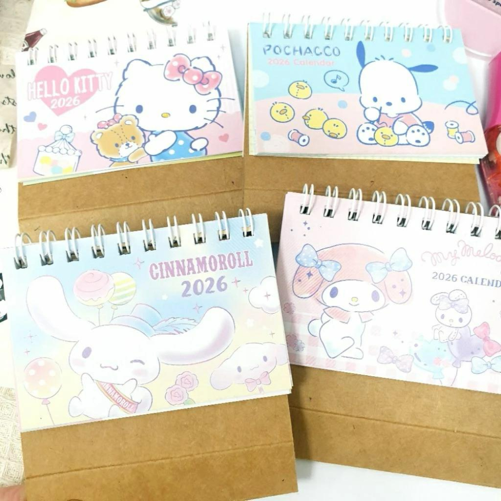 現貨正版 2026年 三麗鷗桌曆 迷你桌曆 kitty 大耳狗 帕恰狗 美樂蒂 小桌曆 可愛桌曆 行事曆 備忘錄 小月曆-細節圖3