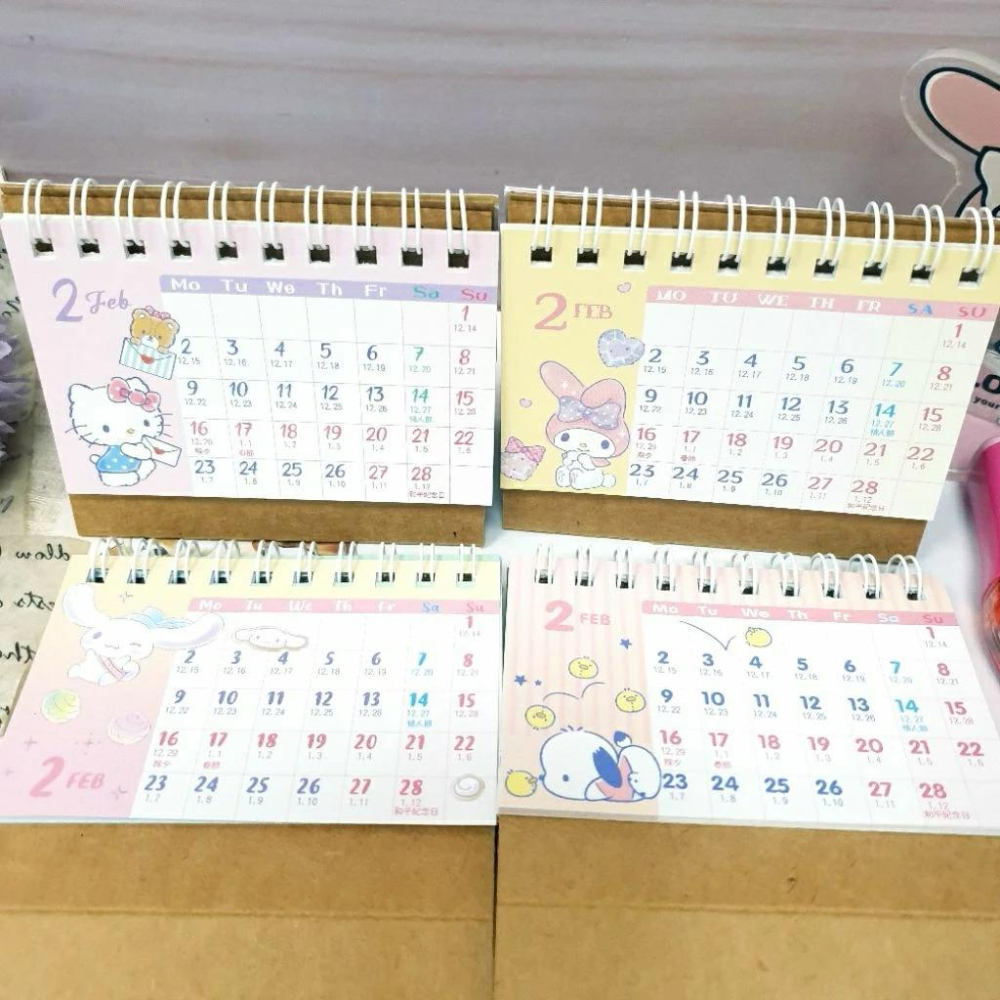 現貨正版 2026年 三麗鷗桌曆 迷你桌曆 kitty 大耳狗 帕恰狗 美樂蒂 小桌曆 可愛桌曆 行事曆 備忘錄 小月曆-細節圖4