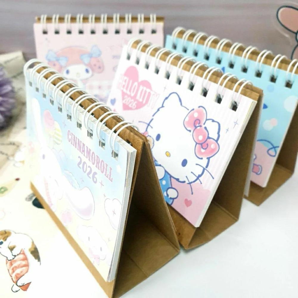 現貨正版 2026年 三麗鷗桌曆 迷你桌曆 kitty 大耳狗 帕恰狗 美樂蒂 小桌曆 可愛桌曆 行事曆 備忘錄 小月曆-細節圖5