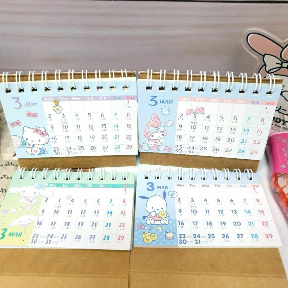 現貨正版 2026年 三麗鷗桌曆 迷你桌曆 kitty 大耳狗 帕恰狗 美樂蒂 小桌曆 可愛桌曆 行事曆 備忘錄 小月曆-細節圖6