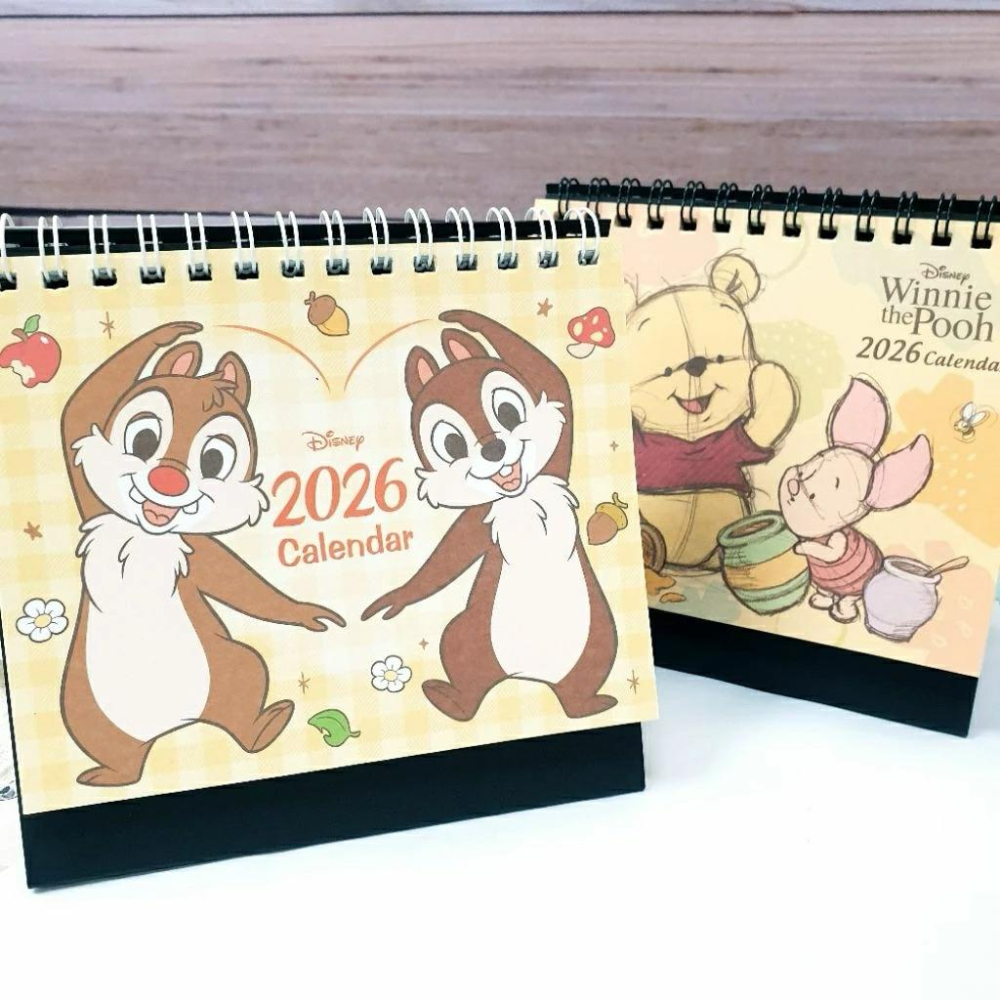 現貨正版 2026年 迪士尼桌曆 小桌曆 60k 三角桌曆 維尼 奇奇蒂蒂 行事曆 備忘錄 行程規劃 屹耳 台灣製-細節圖4