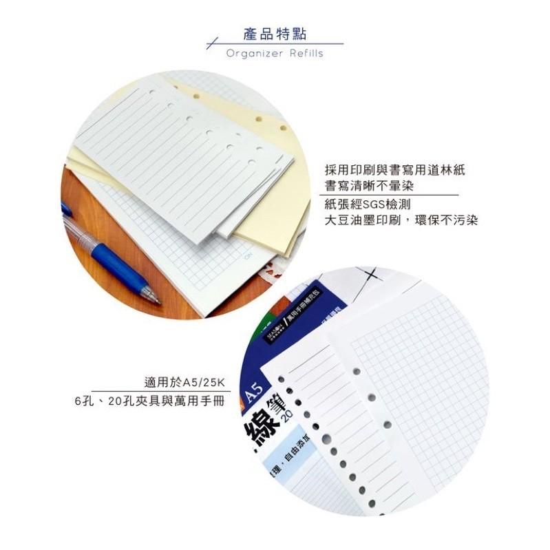 現貨正版 自填式週計劃本 A5補充頁6孔 20孔 萬用手冊 內頁 自填式週計劃 活頁紙 筆記本 記事本 旅遊規劃 企劃-細節圖7