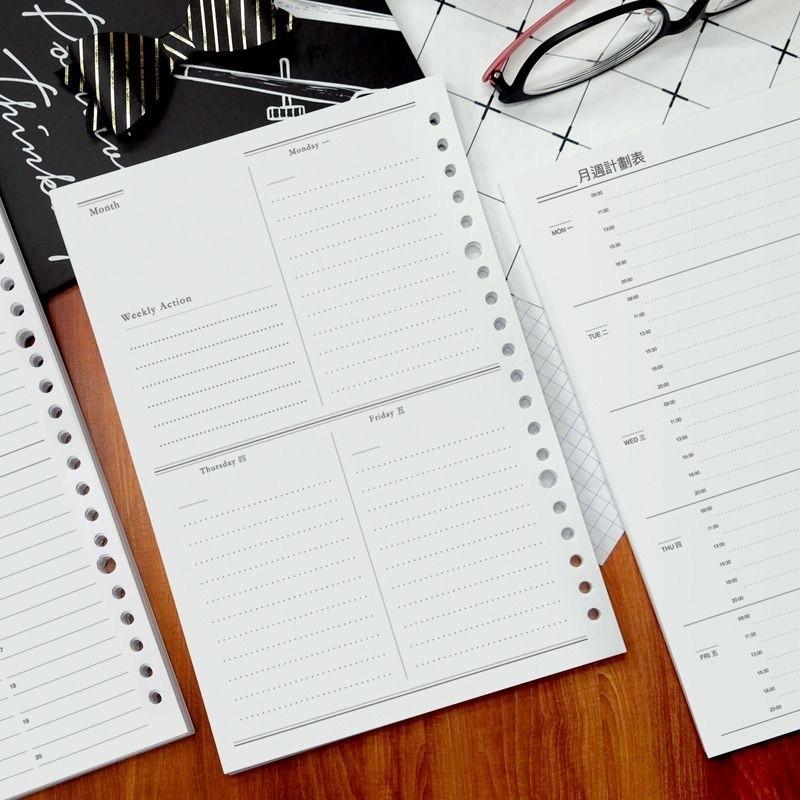 現貨正版 自填式週計劃本 A5補充頁6孔 20孔 萬用手冊 內頁 自填式週計劃 活頁紙 筆記本 記事本 旅遊規劃 企劃-細節圖9
