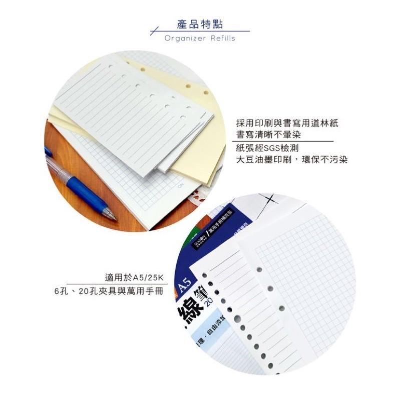 現貨正版 自填式日計劃本 A5補充頁6孔 20孔 日計劃 萬用手冊 內頁 自填式日計劃 活頁紙 筆記本 記事本 規劃-細節圖5