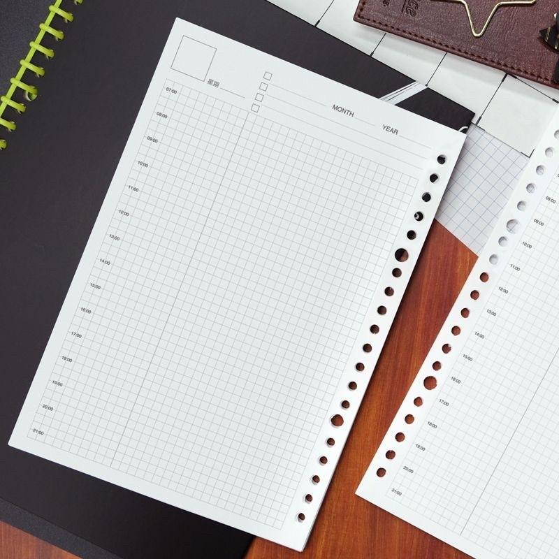 現貨正版 自填式日計劃本 A5補充頁6孔 20孔 日計劃 萬用手冊 內頁 自填式日計劃 活頁紙 筆記本 記事本 規劃-細節圖6