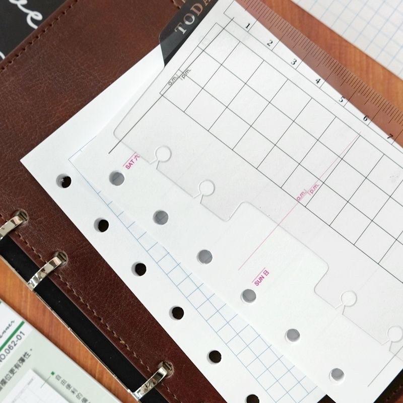 現貨正版 活頁筆記 手冊內頁 A7補充頁6孔 筆記 空白 橫線 方格 萬用手冊內頁 記事本 規劃 企劃 年度計劃-細節圖9
