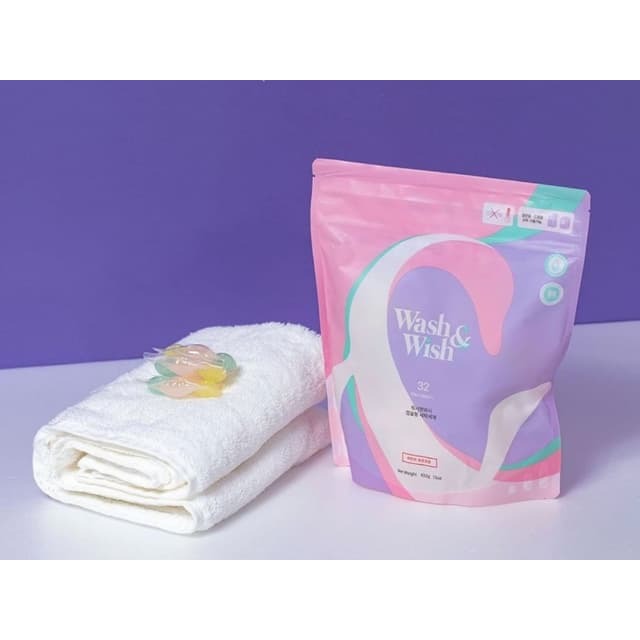 Wash&Wish 三合一濃縮洗衣膠囊 32入-細節圖5