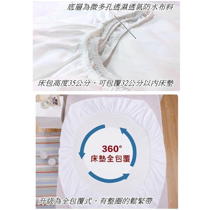 防水保潔墊 物理性防蟎保潔墊 全包覆式鬆緊帶 單人保潔墊 雙人保潔墊 雙人加大保潔墊【簡單生活館】-細節圖4