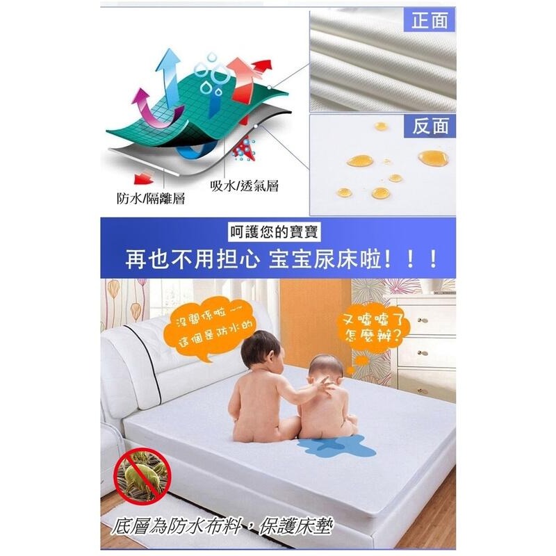 雙人加大保潔墊 透氣型防水保潔墊 物理性防蟎保潔墊 全包覆式鬆緊帶 雙人加大6x6.2尺保潔墊【簡單生活館】-細節圖5
