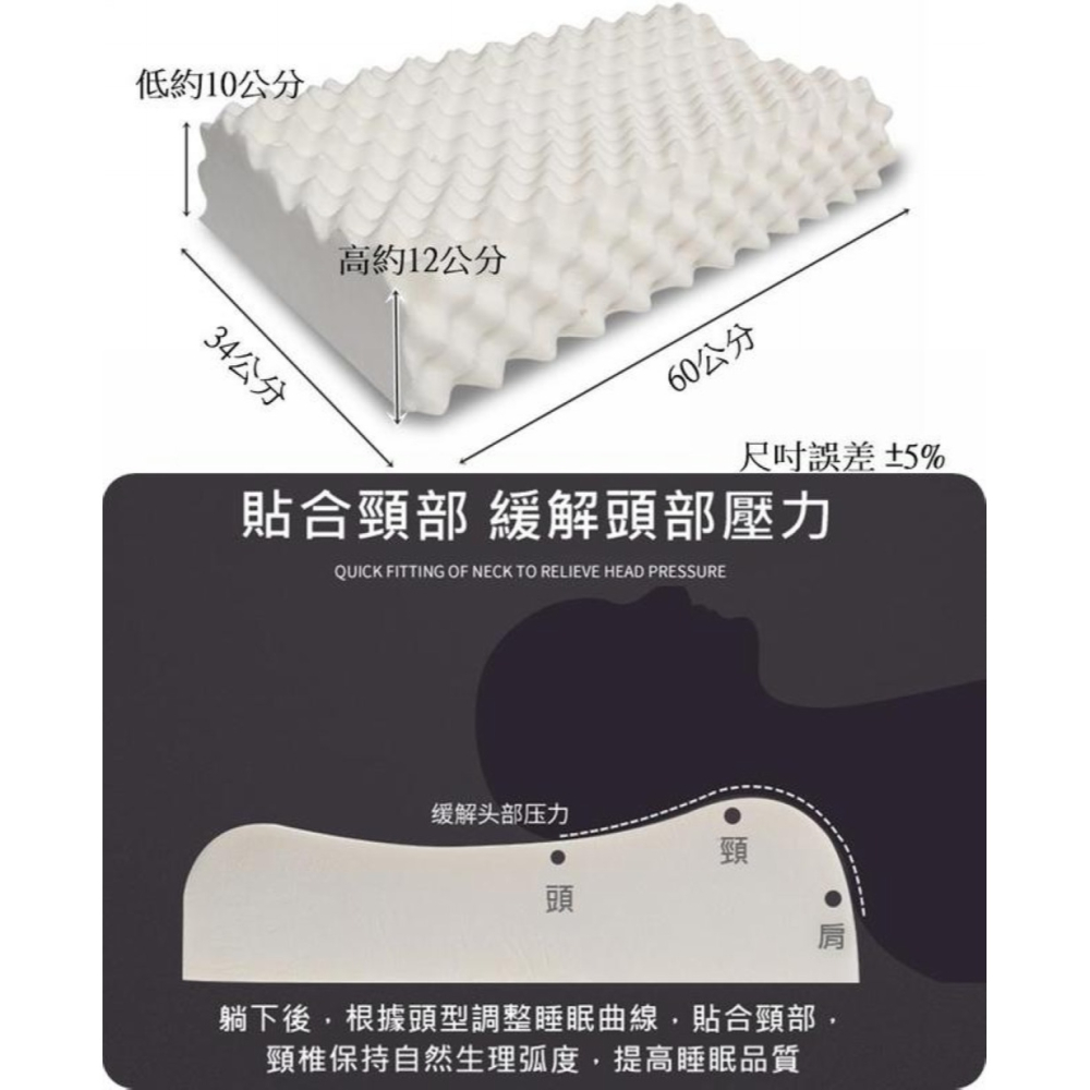工學式乳膠枕 頸部支撐型乳膠枕 M型乳膠枕頭 100%天然乳膠 1顆裝【簡單生活館】-細節圖6