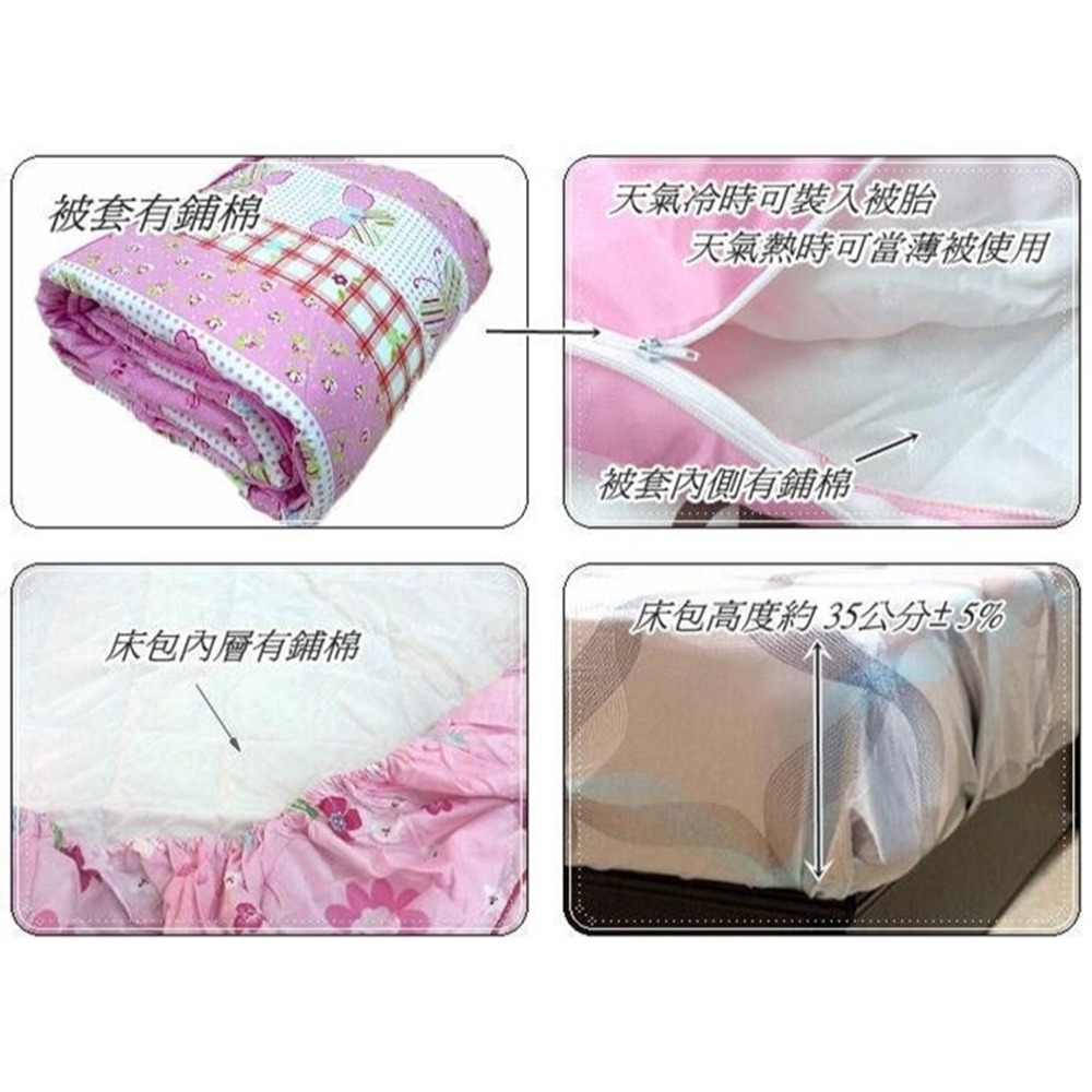 萊賽爾天絲雙人加大床包組 四件式鋪棉床包組 兩用被套+鋪棉床包+鋪棉枕頭套2個 雙人加大床包6x6.2尺-細節圖3
