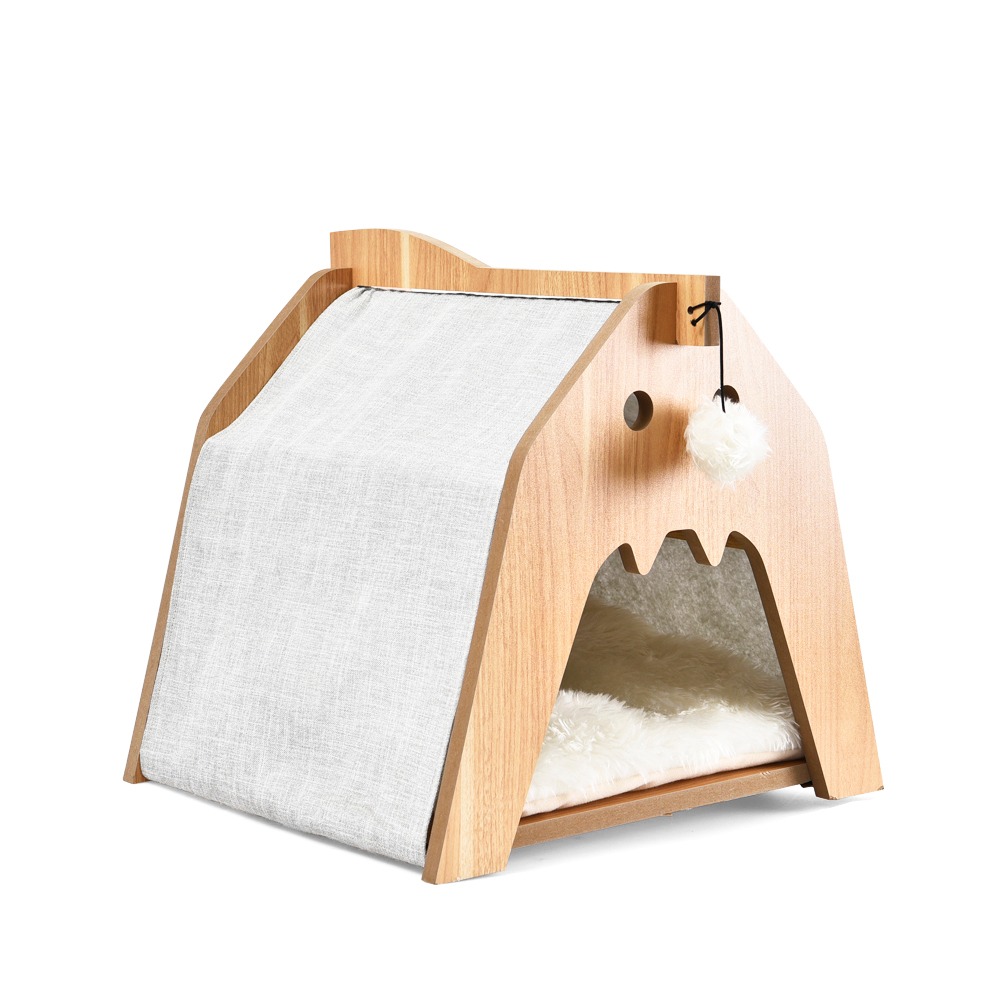 樂居商城 斑尼菲 帳篷造型貓窩 貓咪睡窩 貓窩 貓用品 寵物用品-細節圖5