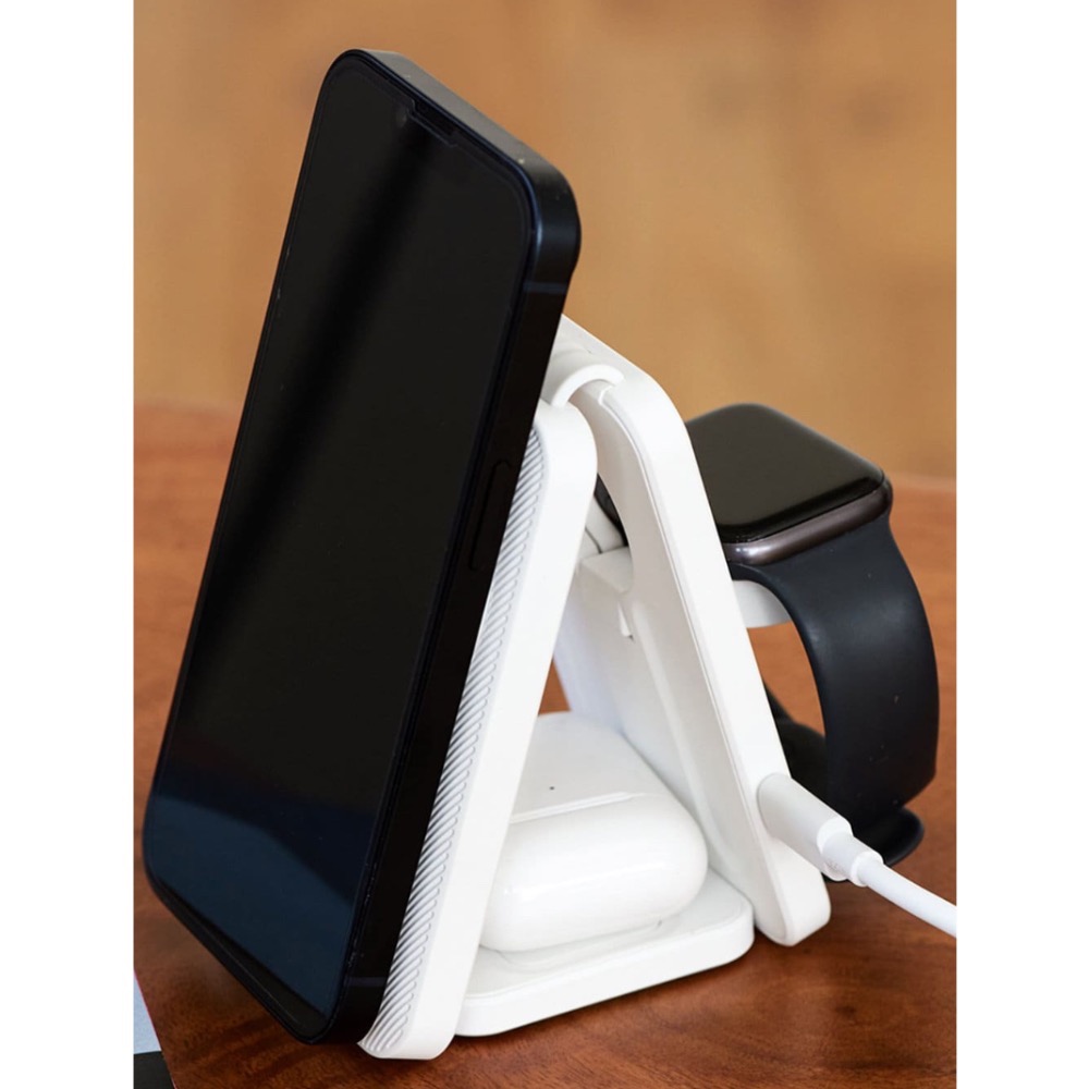 「輕鬆購」 3COINS 三合一可攜式充電器 折疊 白色  Apple Watch AirPods MagSafe-細節圖5
