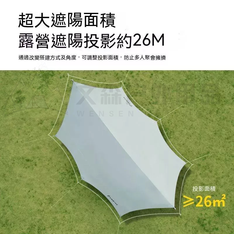 【文森戶外】天幕 帳篷 防曬帳篷 露營天幕帳篷 露營用品 防水遮陽 遮陽帳 遮陽帳篷 露營天幕 蝶型天幕 防水 超大遮陽-細節圖4
