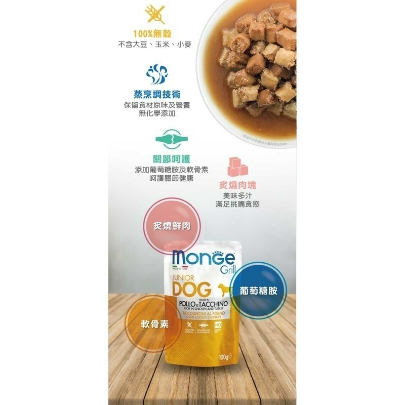 【Blue Cat】 瑪恩吉Monge  Grill炙燒肉塊無穀主食狗餐包 瑪恩吉餐包 主食餐包 無穀餐包  肉塊-細節圖4