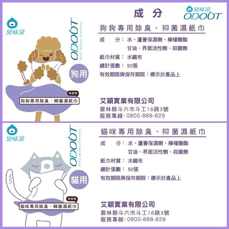 【Blue Cat】ODOUT臭味滾 寵物抗菌除臭濕紙巾  寵物濕紙巾 貓犬用濕紙巾 除臭濕紙巾 濕紙巾 清潔抑菌-細節圖5