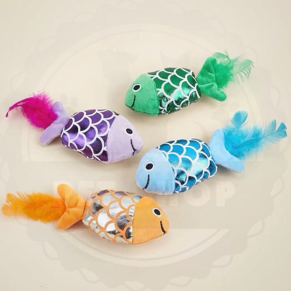 【寵幸】🔥現貨🔥閃亮魚型 響紙 貓草玩具 貓薄荷 抗焦慮 貓咪玩具 寵物玩具-細節圖2