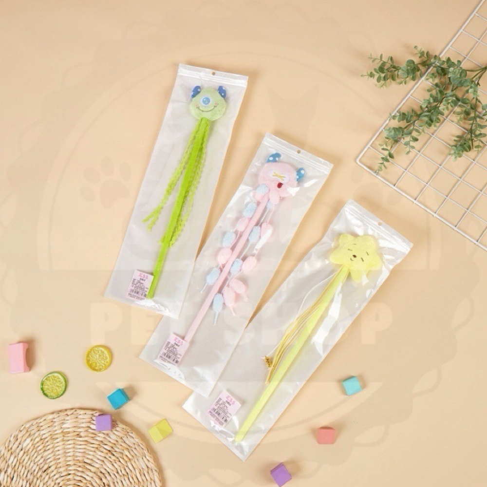 【寵幸】🔥現貨🔥外星怪獸 絨毛娃娃 逗貓棒 全絨毛逗貓棒 絨毛布偶 絨毛玩偶 貓玩具 寵物玩具-細節圖2