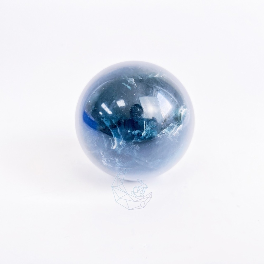 ₍мσσи_нασ ᙏ̤̫͚ 紅55 螢石球 7.2cm海洋之星 深邃  鑲嵌在暗中的寶石-細節圖2