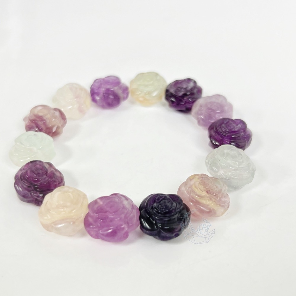 ₍мσσи_нασ ᙏ̤̫͚ ₎玫瑰🌹 1.4cm 手串孔 螢石 雕刻件(隨機出貨)-細節圖8