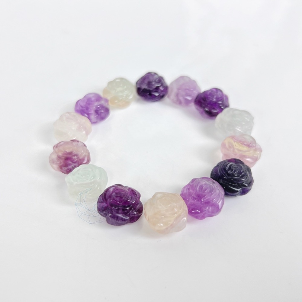 ₍мσσи_нασ ᙏ̤̫͚ ₎玫瑰🌹 1.4cm 手串孔 螢石 雕刻件(隨機出貨)-細節圖9