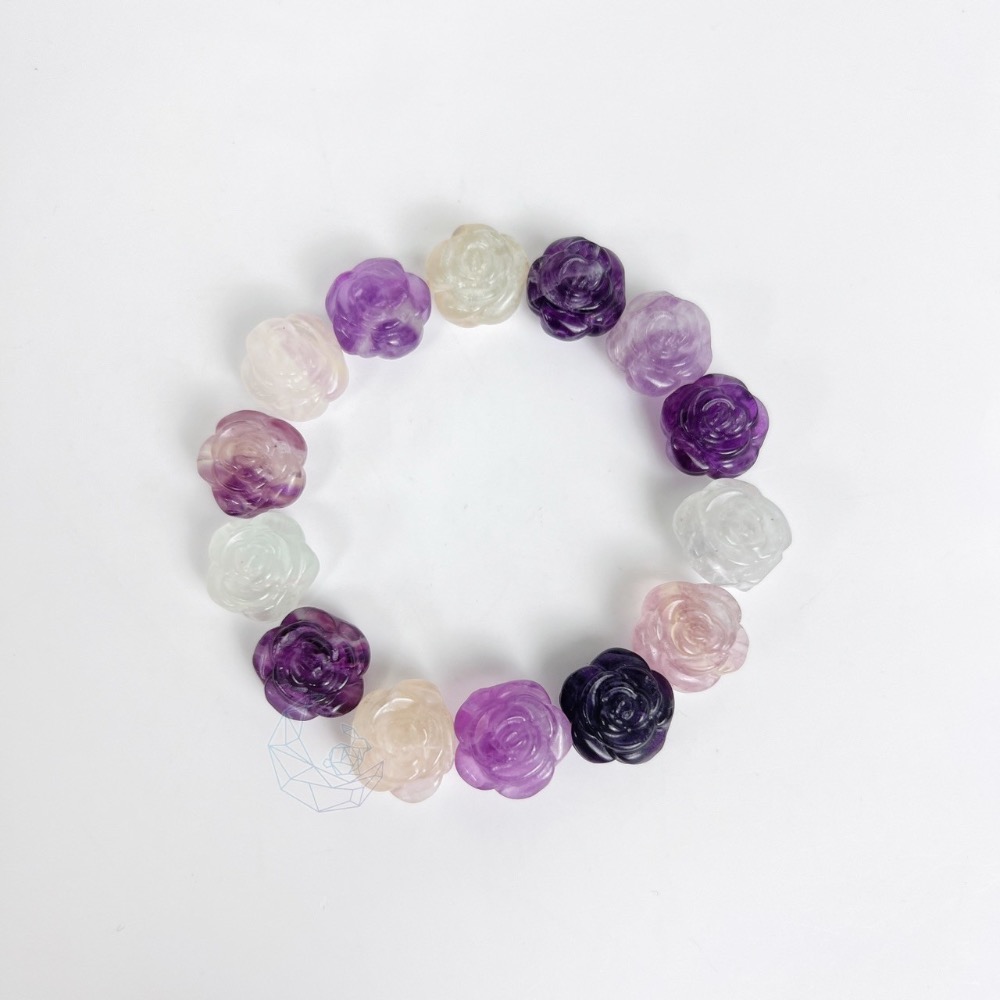 ₍мσσи_нασ ᙏ̤̫͚ ₎玫瑰🌹 1.4cm 手串孔 螢石 雕刻件(隨機出貨)-細節圖10