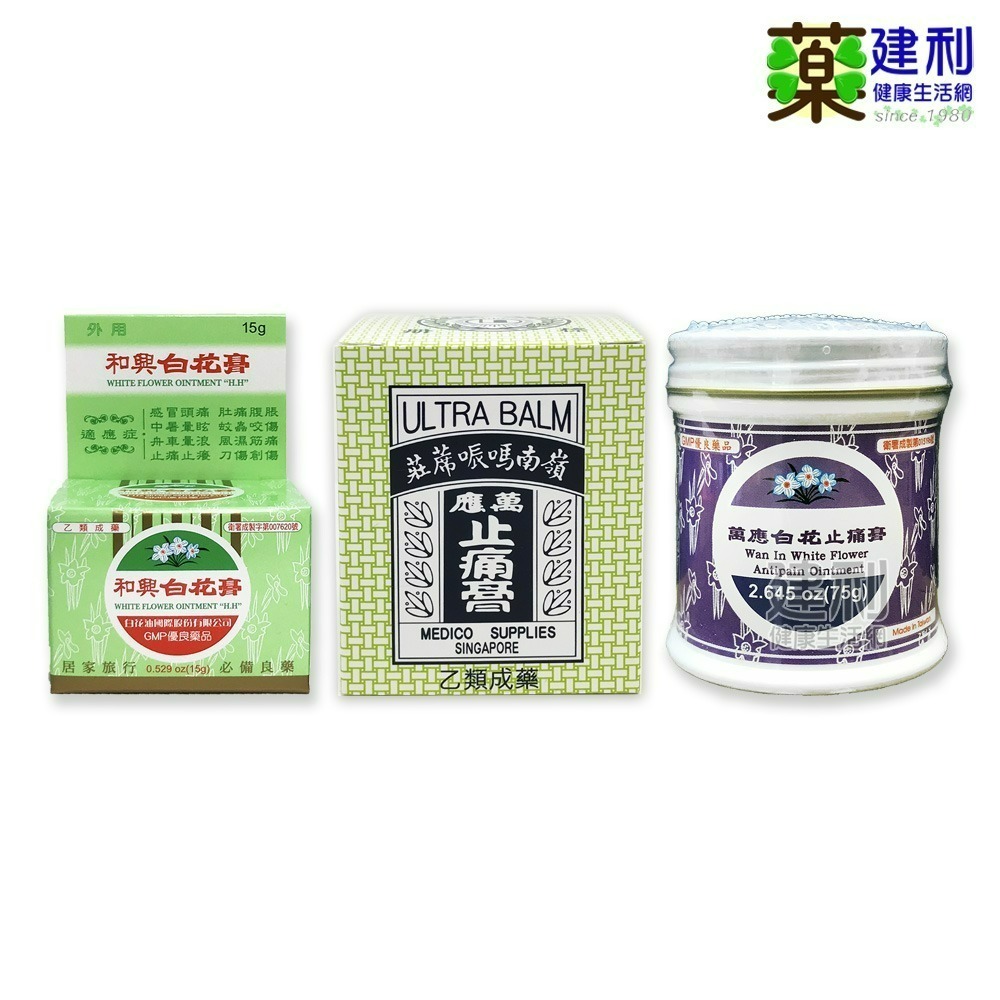 和興白花膏15g/75g 萬應白花止痛膏75g 嶺南萬應止痛膏65g -建利