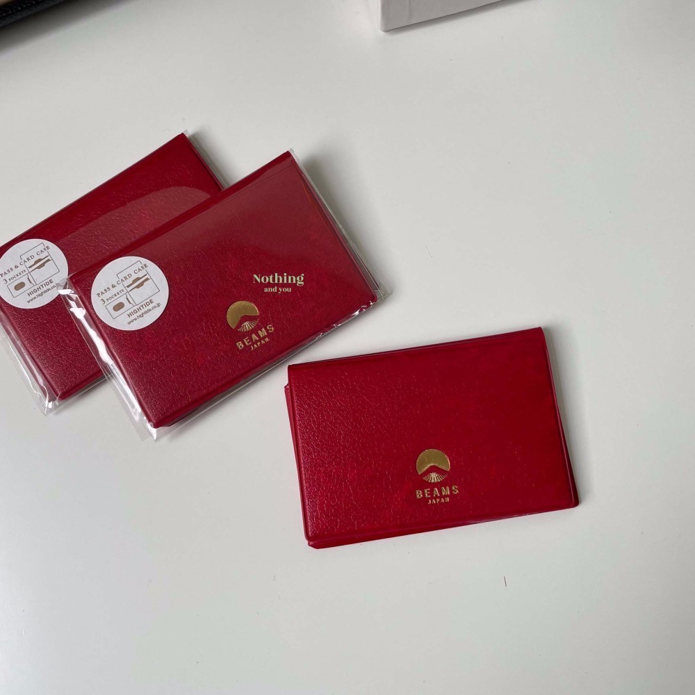日本限定 BEAMS JAPAN HIGHTIDE 富士山 燙金logo 卡夾收納 日本製 卡片套 明片夾-細節圖2