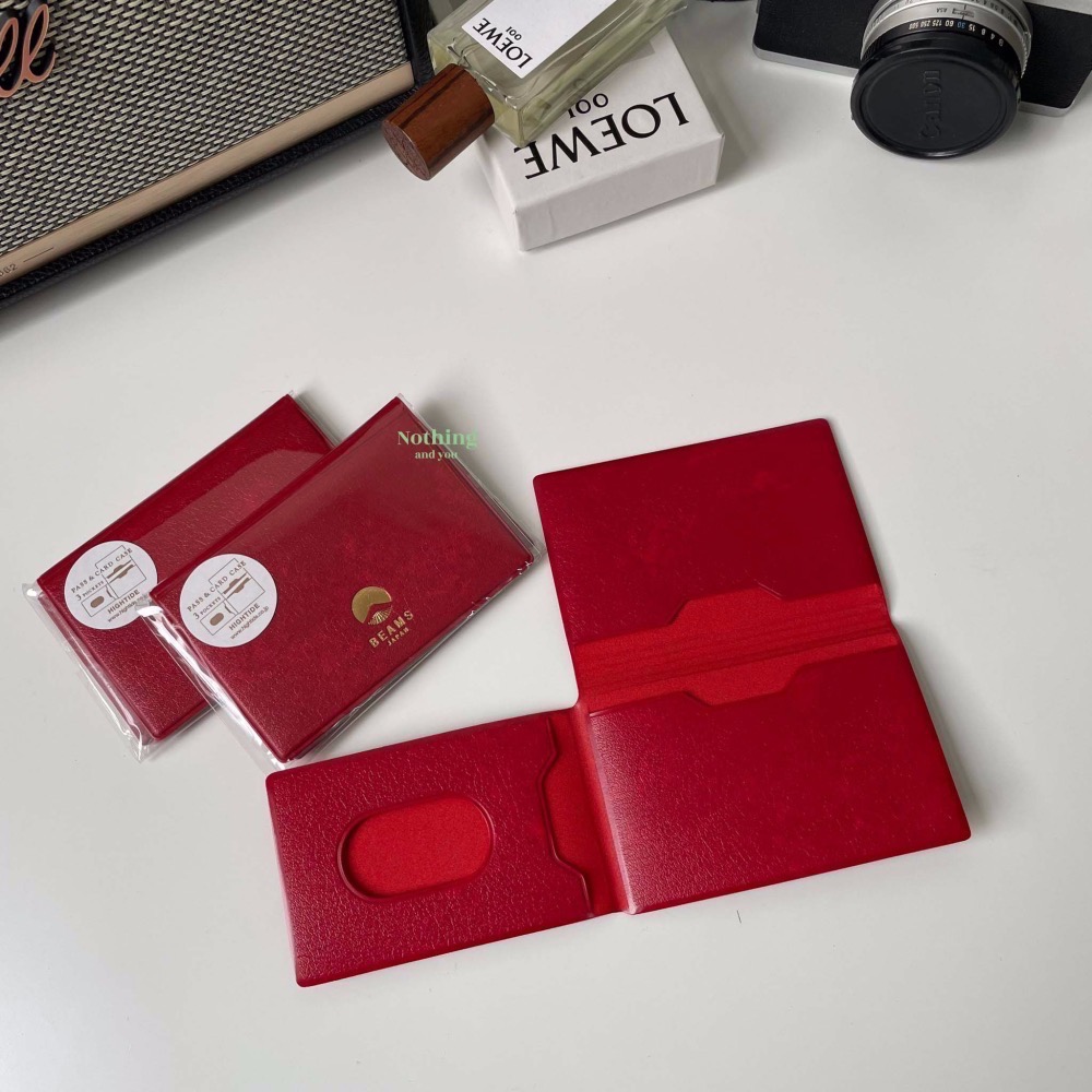 日本限定 BEAMS JAPAN HIGHTIDE 富士山 燙金logo 卡夾收納 日本製 卡片套 明片夾-細節圖3