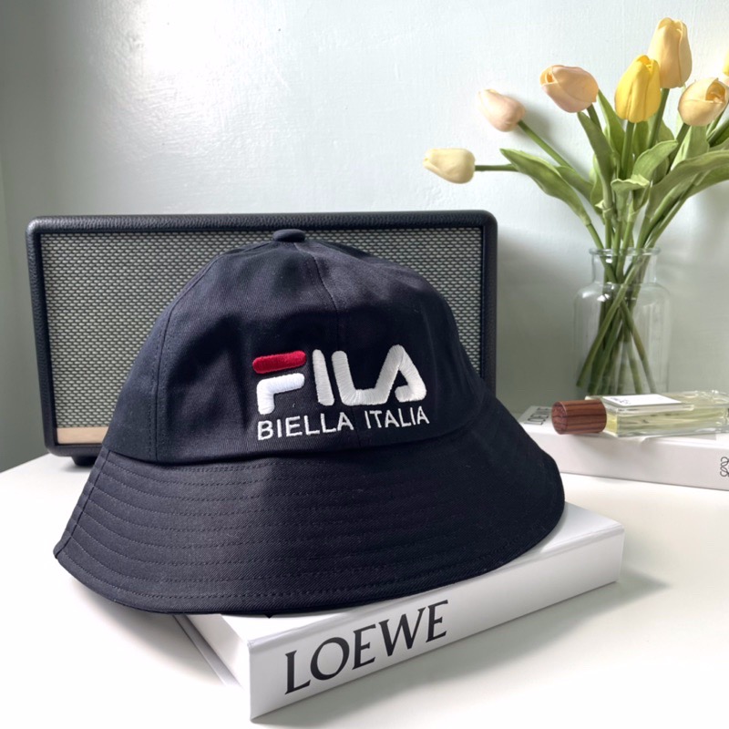 FILA 刺繡經典 漁夫帽 logo帽 遮陽帽 漁夫帽 黑色-細節圖4