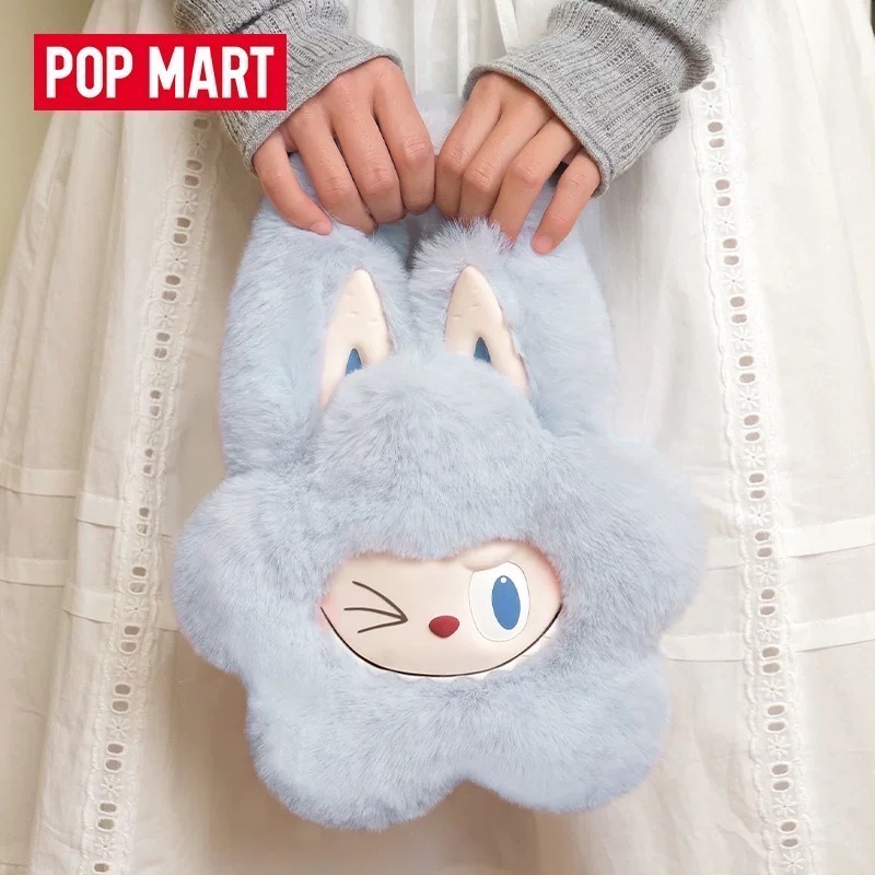 在途中 泡泡瑪特 POP MART 拉布布 毛絨手提包 斜背包THE MONSTERS 毛絨花花包側背包手提包-細節圖2