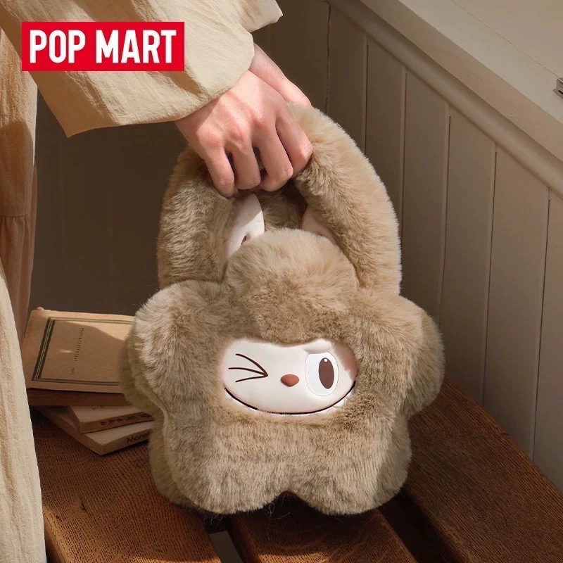 在途中 泡泡瑪特 POP MART 拉布布 毛絨手提包 斜背包THE MONSTERS 毛絨花花包側背包手提包-細節圖3