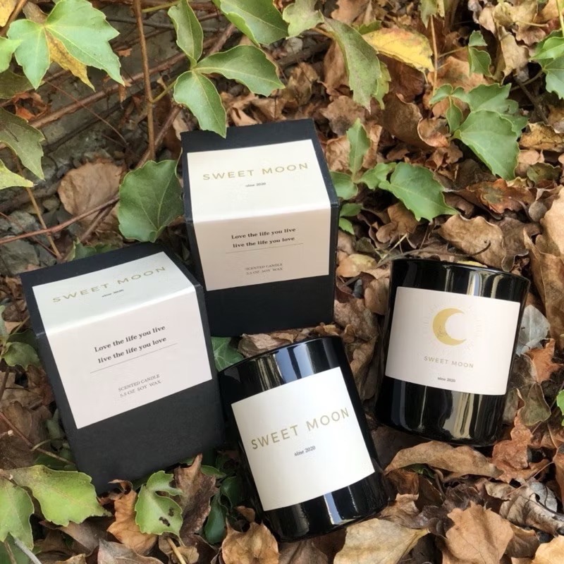 Sweet Moon 質感黑瓶 香氛大豆蠟燭 韓式蠟燭 天然大豆蠟 精油蠟燭  香氛蠟燭 手工蠟燭  聖誕禮物-細節圖2