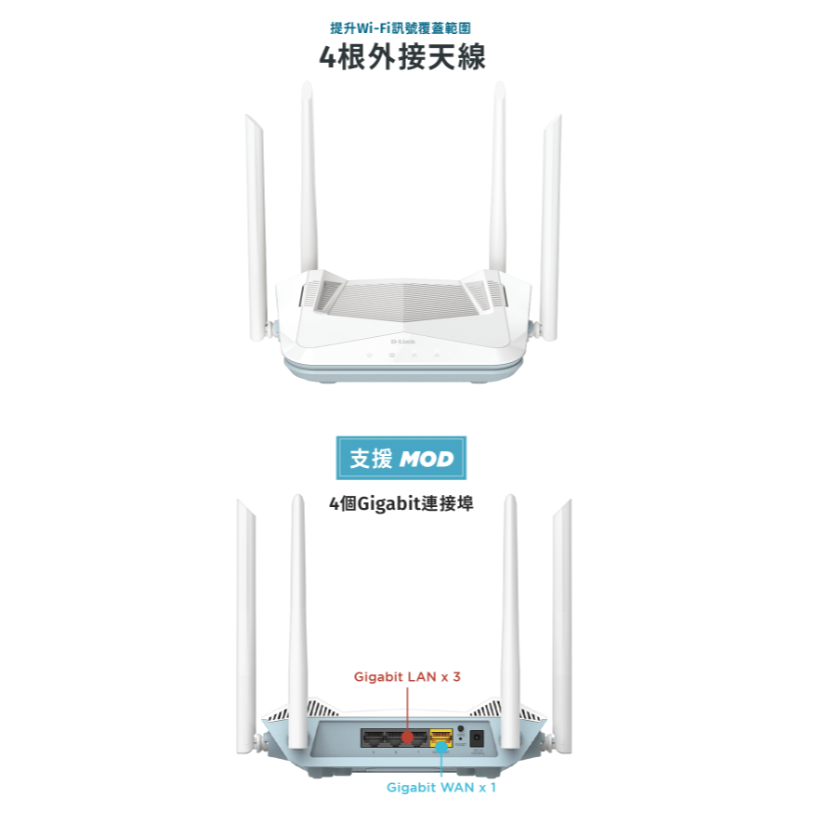 ❤️現貨馬上出 D-Link 友訊 R18 AX1800 EAGLE AI Mesh Wi-Fi6 雙頻無線路由器分享器-細節圖9