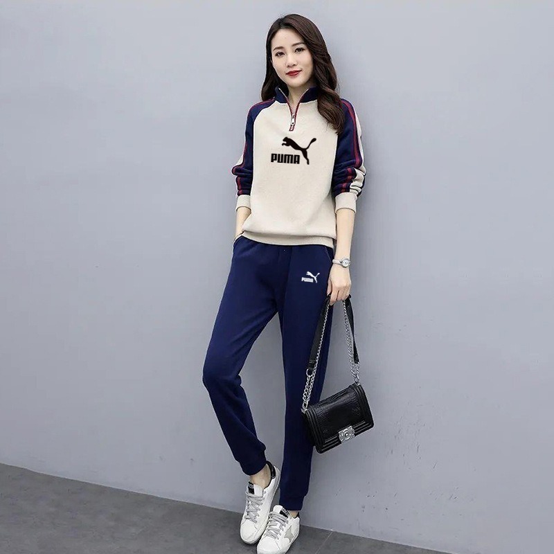 【萌妞小舖】薄款立領休閒套裝 運動套裝  拉鍊立領拼接衛衣套裝 兩件套 女 女裝-細節圖5