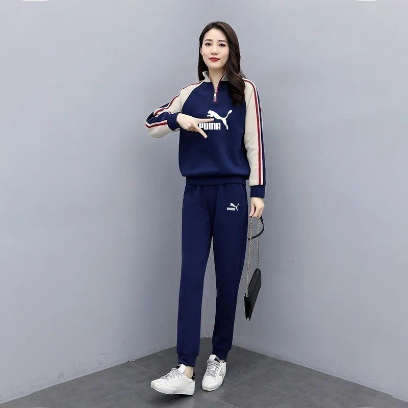 【萌妞小舖】薄款立領休閒套裝 運動套裝  拉鍊立領拼接衛衣套裝 兩件套 女 女裝-細節圖6