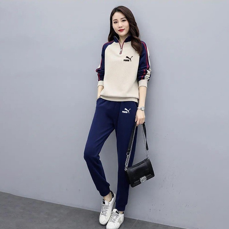 【萌妞小舖】薄款立領休閒套裝 運動套裝  拉鍊立領拼接衛衣套裝 兩件套 女 女裝-細節圖9