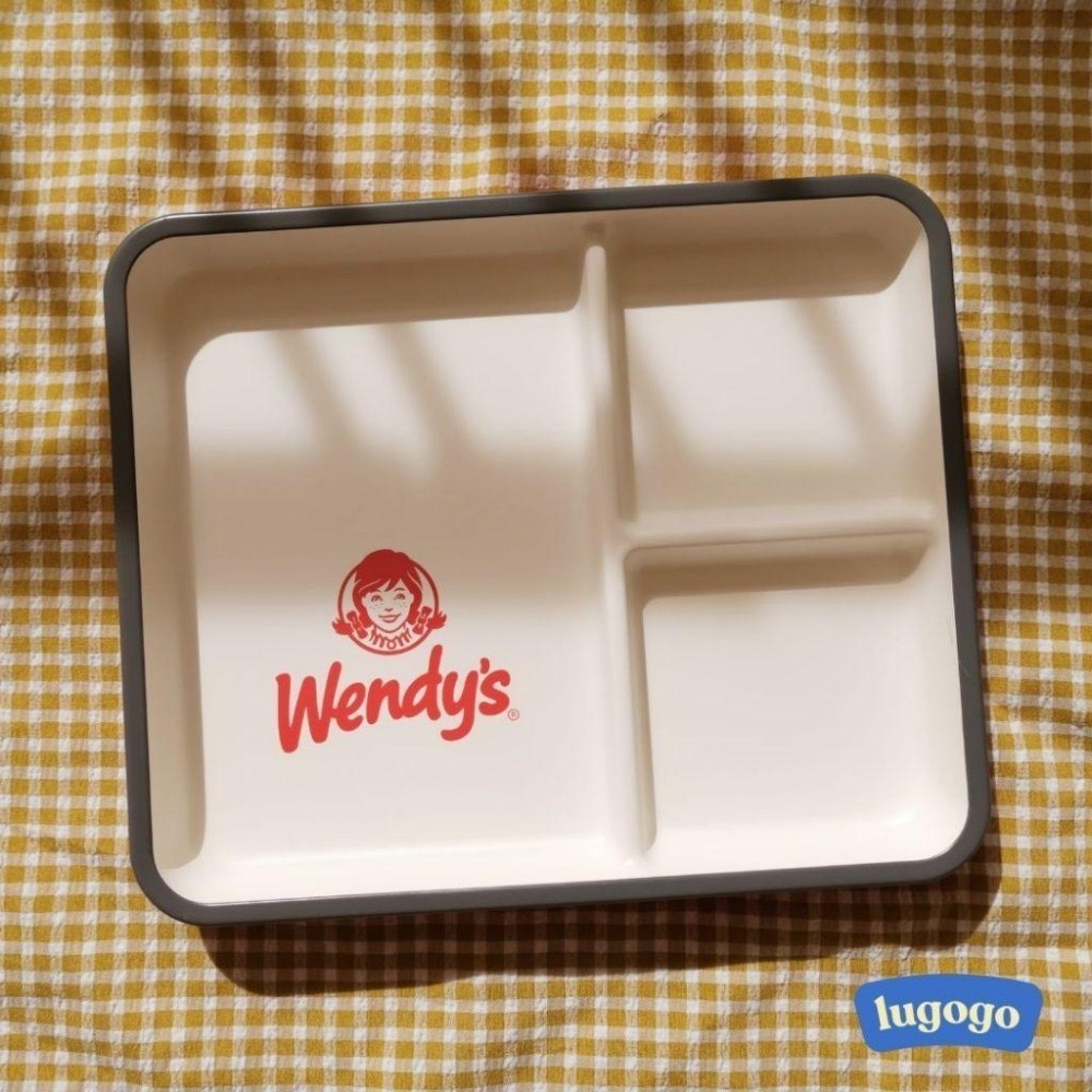 lugogo l 【Wendy＇s 溫蒂漢堡】 質感 復古 輕量 分隔餐盤 野餐盤 寵物餐盤-細節圖6