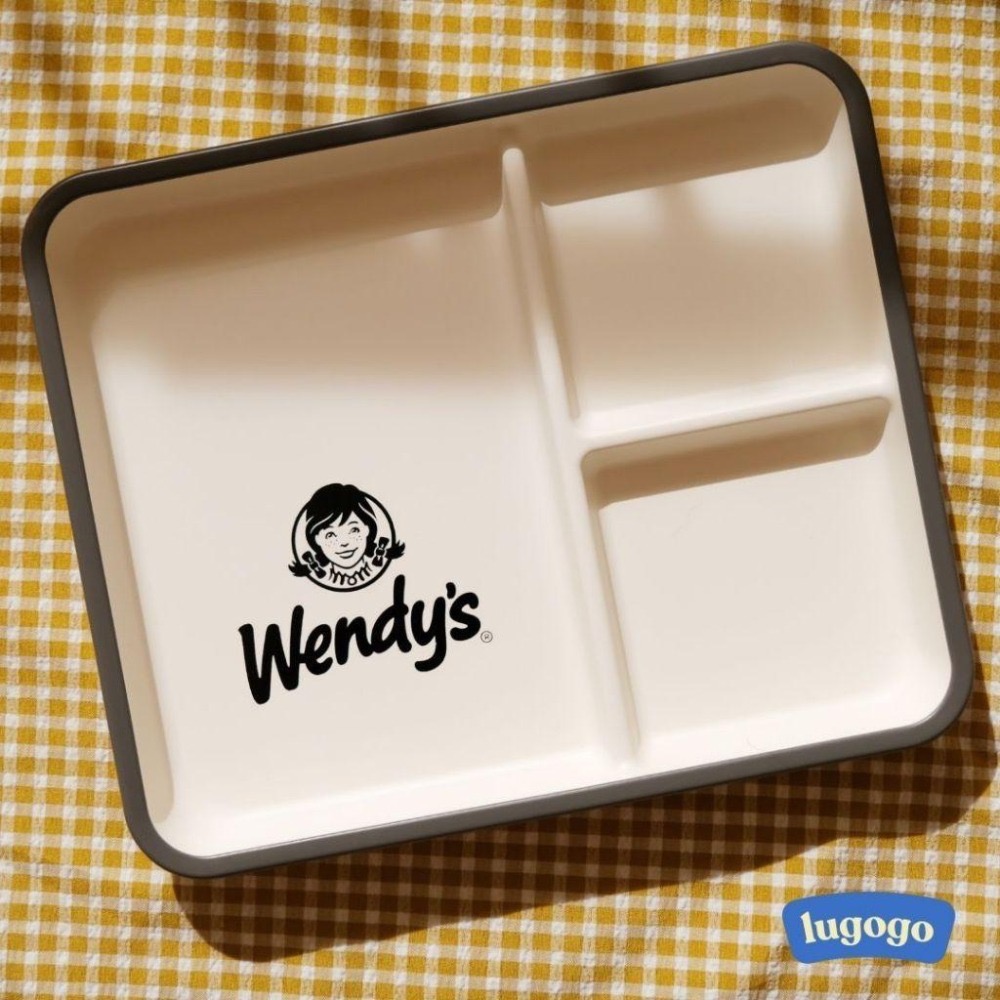 lugogo l 【Wendy＇s 溫蒂漢堡】 質感 復古 輕量 分隔餐盤 野餐盤 寵物餐盤-細節圖7