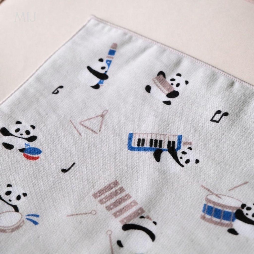 現貨 日本【hamamonyo 濱文樣】 日本製🇯🇵 熊貓手帕 Panda 方巾 小毛巾 100%棉-細節圖2