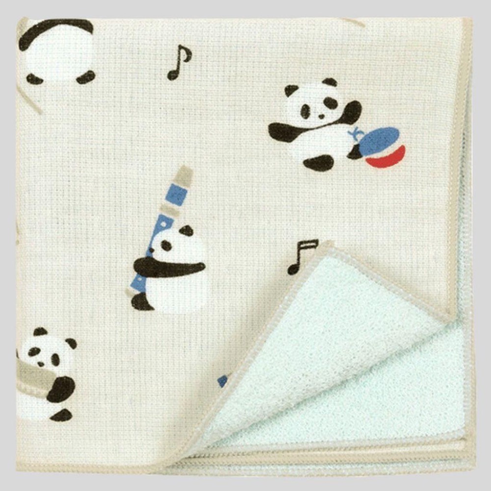 現貨 日本【hamamonyo 濱文樣】 日本製🇯🇵 熊貓手帕 Panda 方巾 小毛巾 100%棉-細節圖5
