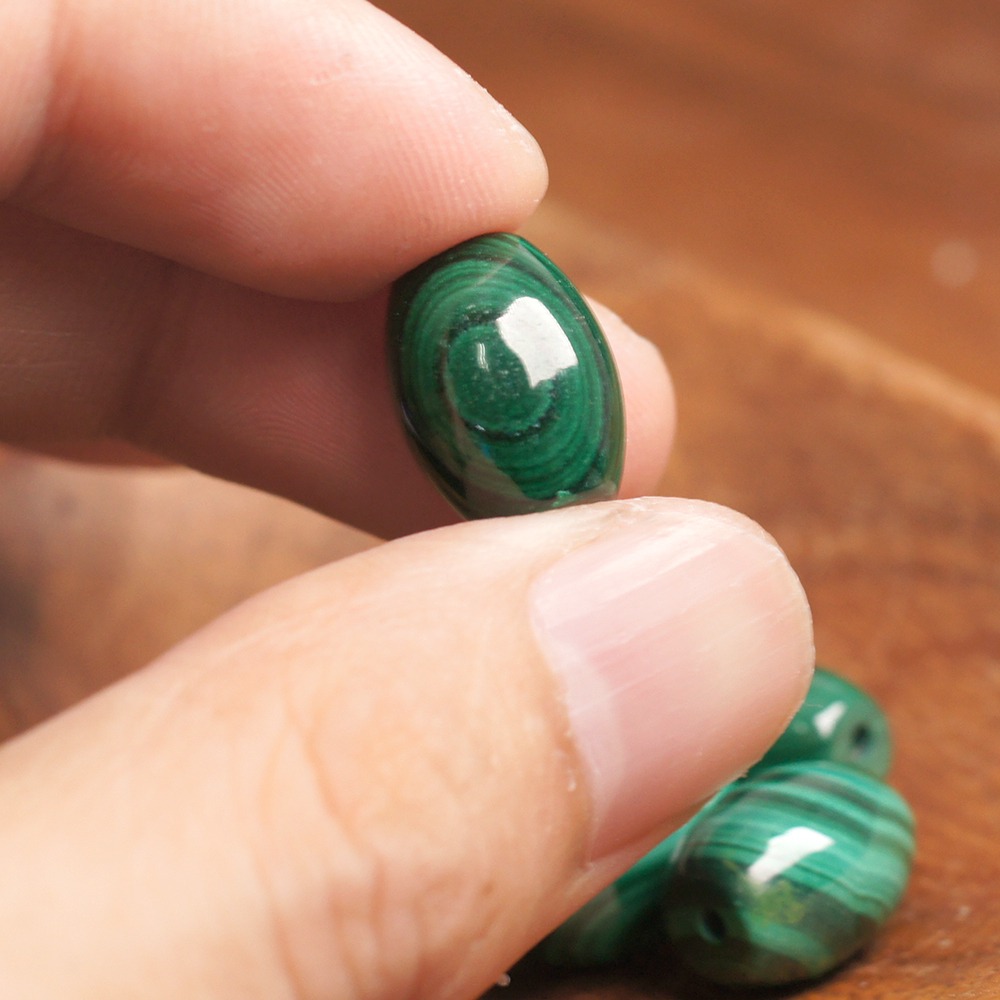 天然孔雀石桶珠(7顆)-細節圖4