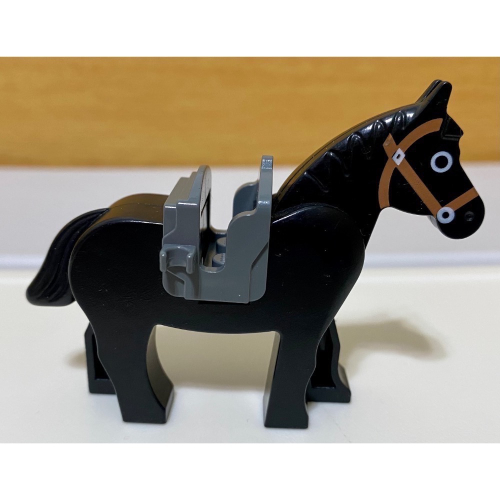 [步步高］展示美品樂高Lego 中世紀黑馬+深灰馬鞍（美品無斷或白夾）（一套出售）