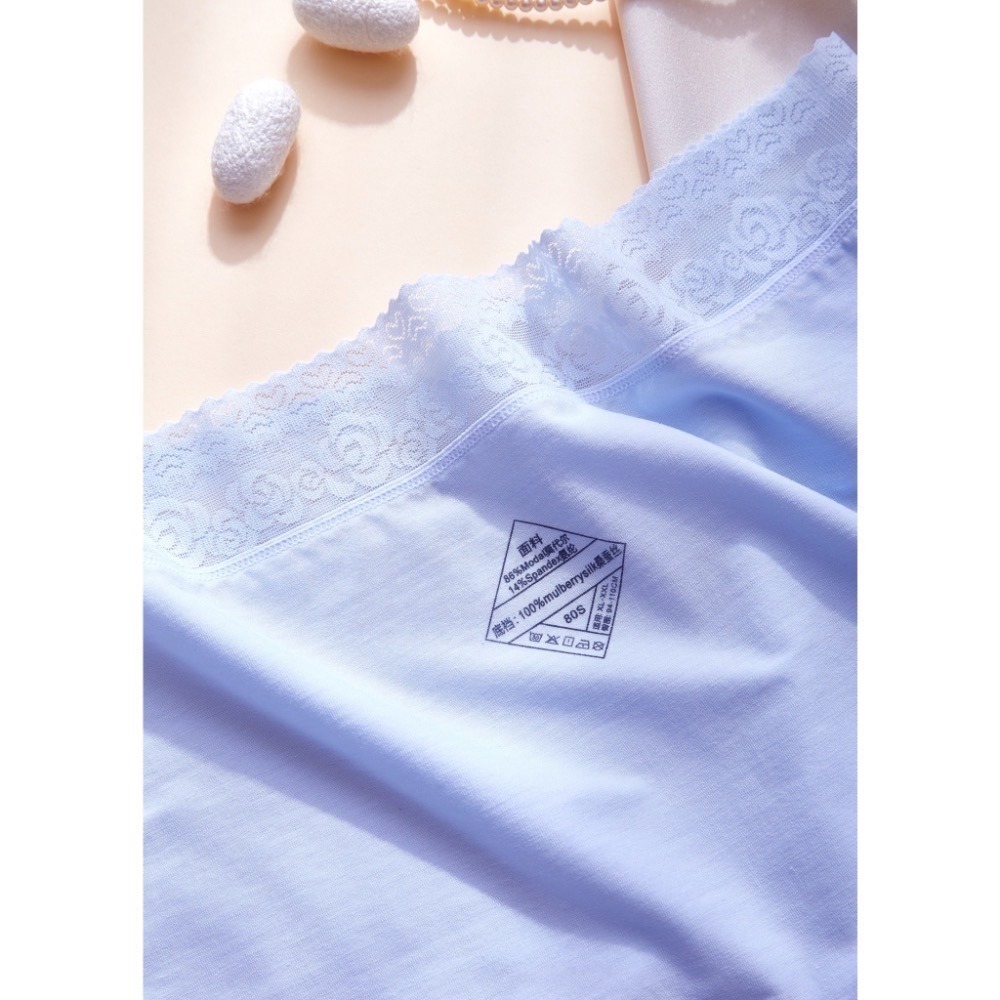 如絲如嫿 玫瑰蕾絲80支莫代爾桑蠶絲內褲-細節圖6